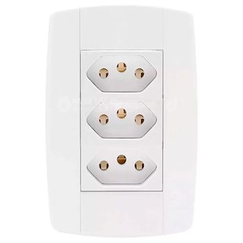 TOMADA TRIPLA 250V 4X2 LEV ILUMI - FLUZÃO CONSTRUÇÃO