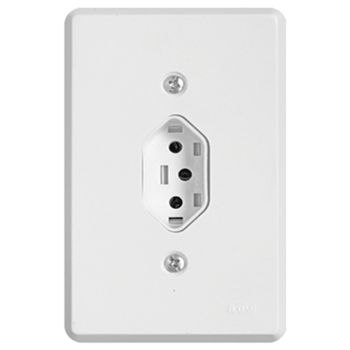 TOMADA VERTICAL SIMPLES 2P+T 250V 4X2 PRATIKA ILUM - FLUZÃO CONSTRUÇÃO