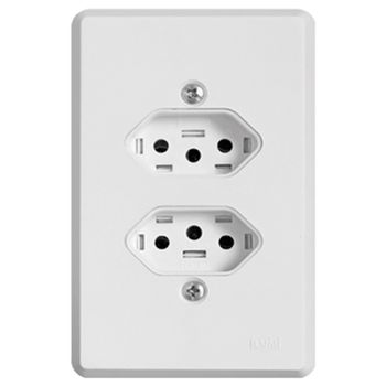 TOMADA DUPLA 2P+T 250V 4X2 PRATIKA ILUMI - FLUZÃO CONSTRUÇÃO