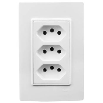 TOMADA TRIPLA 250V 4X2 VIVAZ ILUMI - FLUZÃO CONSTRUÇÃO