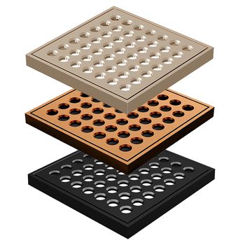 GRELHA QUADRADA DE LATÃO COM CAIXILHO 10X10CM 1918... - FLUZÃO CONSTRUÇÃO