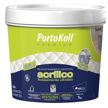 Rejunte Acrilico Balde 1kg Portokoll - FLUZÃO CONSTRUÇÃO