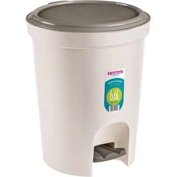 LIXEIRA COM PEDAL BRANCA 6,6 LITROS - FLUZÃO CONSTRUÇÃO