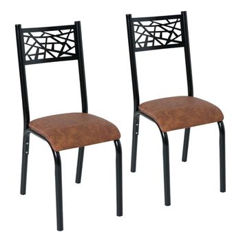 CONJUNTO 2 CADEIRAS JADE TUBO PRETO FOSCO ASSENTO ... - FLUZÃO CONSTRUÇÃO