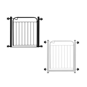 PORTÃO DE SEGURANÇA 68 A 72CM PRETO E BRANCO - FLUZÃO CONSTRUÇÃO