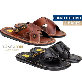 Chinelo Masculino em Couro Legítimo