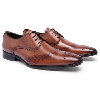 Sapato Social Oxford Cromo Argentino Caramelo - Franca Sapatos | Sapatos em Couro Direto da Fábrica