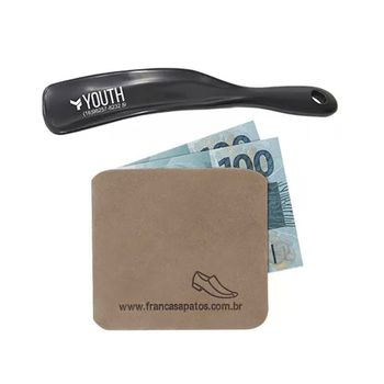 Kit Calçadeira para Sapatos + Porta Cédulas - FrancaSapatos | Sapatos em Couro Direto da Fábrica