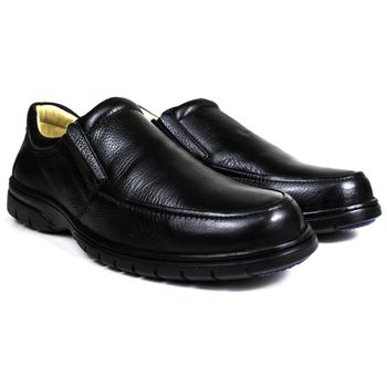 Sapato Casual Conforto Couro Floater Preto 3040 - Franca Sapatos | Sapatos em Couro Direto da Fábrica