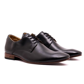 Sapato Social Masculino Derby Sola Couro Preto - FrancaSapatos | Sapatos em Couro Direto da Fábrica
