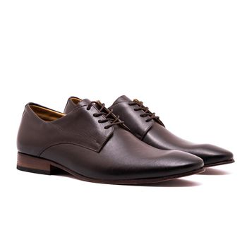 Sapato Social Masculino Derby Sola Couro Marrom - FrancaSapatos | Sapatos em Couro Direto da Fábrica