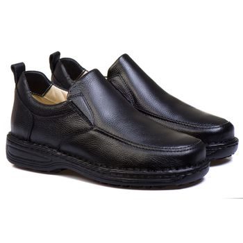 Sapato Casual Conforto Couro Preto Preto - FrancaSapatos | Sapatos em Couro Direto da Fábrica
