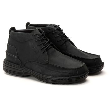 Coturno Casual Conforto Couro Preto - FrancaSapatos | Sapatos em Couro Direto da Fábrica
