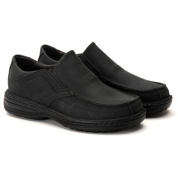 Sapato Casual Conforto Couro Preto - FrancaSapatos | Sapatos em Couro Direto da Fábrica
