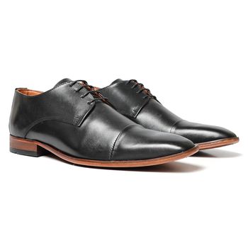 Sapato Social Derby Cromo Argentino Preto - FrancaSapatos | Sapatos em Couro Direto da Fábrica