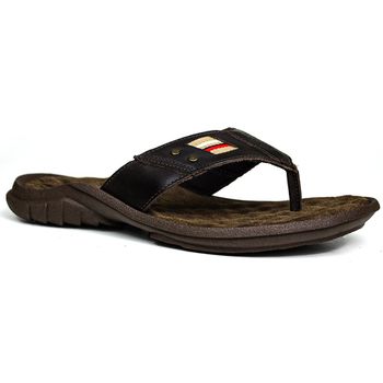 Chinelo Masculino de Couro Marrom 100 - FrancaSapatos | Sapatos em Couro Direto da Fábrica