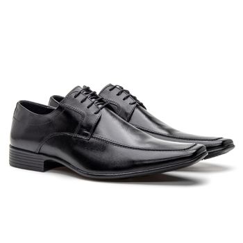 Sapato Clássico Social Masculino Preto Preto - FrancaSapatos | Sapatos em Couro Direto da Fábrica