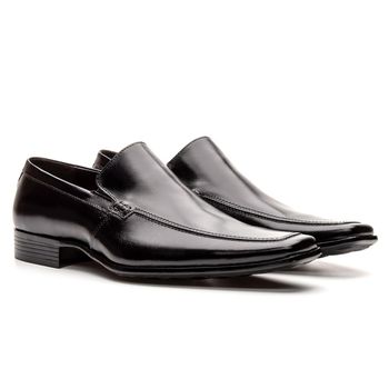 Sapato Social Masculino Estilo Italiano de Calçar Preto - Franca Sapatos | Sapatos em Couro Direto da Fábrica