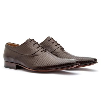 Sapato Social Masculino Oxford Couro Frequencia Marrom - Franca Sapatos | Sapatos em Couro Direto da Fábrica