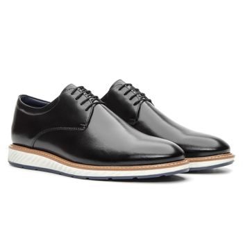 Sapato Casual Masculino Derby Comfort Preto - Franca Sapatos | Sapatos em Couro Direto da Fábrica