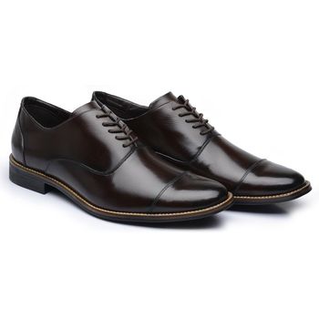 Sapato Masculino Oxford Sola de Couro Marrom - Franca Sapatos | Sapatos em Couro Direto da Fábrica