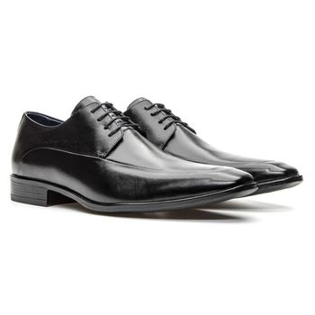 Sapato Masculino Derby Italiano Couro Preto - Franca Sapatos | Sapatos em Couro Direto da Fábrica