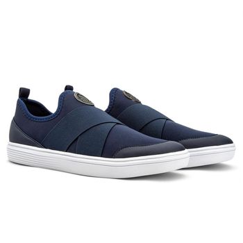 Tênis Iate Masculino Tecido Comfort Azul Marinho - Franca Sapatos | Sapatos em Couro Direto da Fábrica