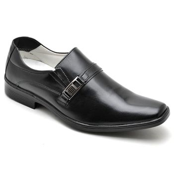 Sapato Casual Conforto Couro de Carneiro Preto 012 - Franca Sapatos | Sapatos em Couro Direto da Fábrica