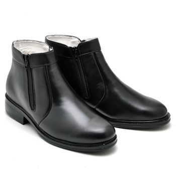 Botina Casual Conforto Couro de Carneiro Preto 1500 - Franca Sapatos | Sapatos em Couro Direto da Fábrica