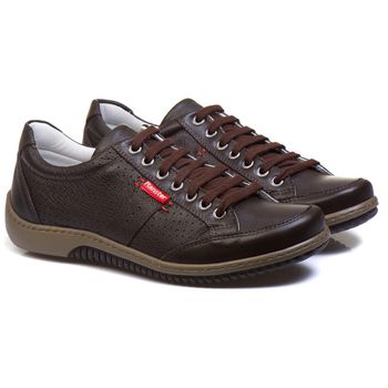Sapatênis Casual Conforto Couro Marrom 3016 - Franca Sapatos | Sapatos em Couro Direto da Fábrica
