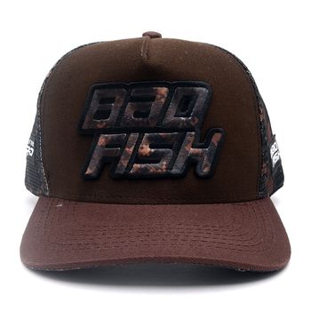 Boné Bad Fish Esporte Pesca Bordado Marrom - FULGORE MILITAR