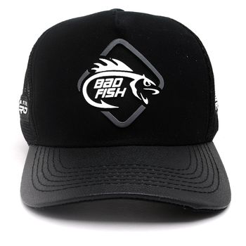 Boné Bad Fish Esporte Pesca Bordado Preto e Branco - FULGORE MILITAR