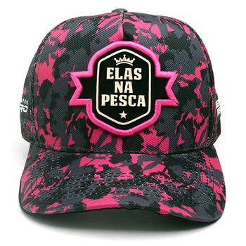 Boné Bad Fish Esporte Pesca Bordado Rosa Elas na Pesca - FULGORE MILITAR