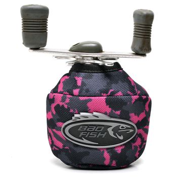 Capa Protetora Carretilha Molinete Perfil Baixo Neoprene Camuflado Militar Rosa - FULGORE MILITAR