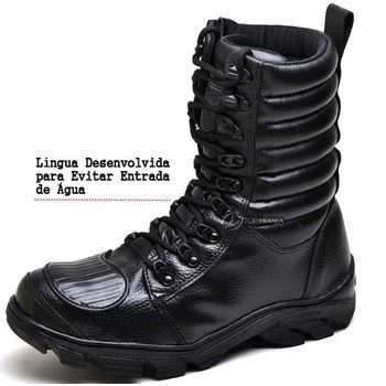 Bota Coturno Militar Motociclista Fulgore Preta - FULGORE MILITAR