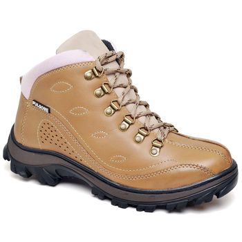 Bota Tenis Adventure FemininoEm Bovino Crazy Horse Coturno Trilha Campo Tamanhos Grandes - FULGORE MILITAR