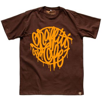 Camiseta TYPE Graffiti com Café - Marrom - Graffiti com Café