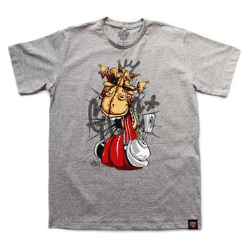 Camiseta Girafa - Cinza Mescla - Graffiti com Café