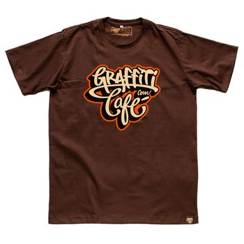 Camiseta Graffiti com Café - Marrom - Graffiti com Café