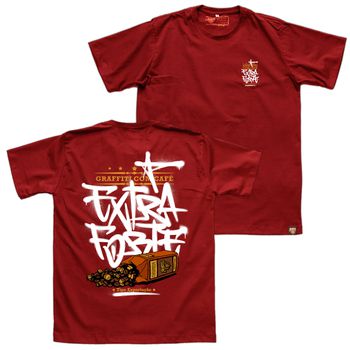 Camiseta Extra Forte - Vermelha - Graffiti com Café