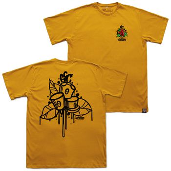 Camiseta GCC Híbrido - Mostarda - Graffiti com Café
