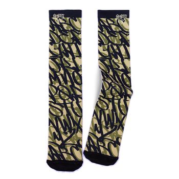 Meia Alfabeto - Camuflada - Graffiti com Café