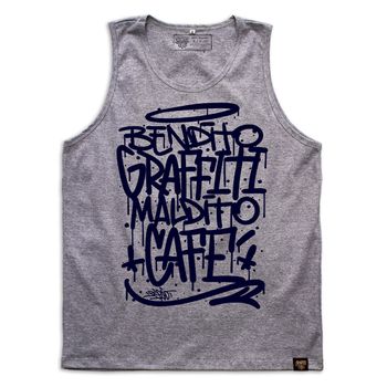 Regata Graffiti com Café Bendito Maldito - Cinza m... - Graffiti com Café