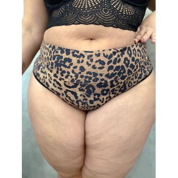 Calcinha Premium Plus Size Fio Duplo Onça Com Cós ... - JOYCE PRADO