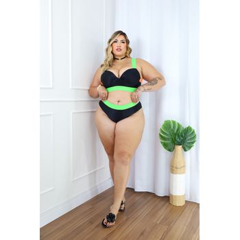 Biquíni Plus Size Ipanema com Bojo Alças Verde neo... - JOYCE PRADO