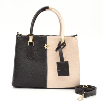 Bolsa KS Lorena Bicolor- Preta Com Off W... - KS Emporium