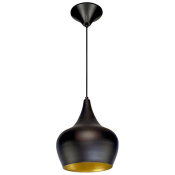 Pendente 862 Ø25cm Para 1 Lâmpada E27 Preto (externo) Cobre (interno) - Loja Citel