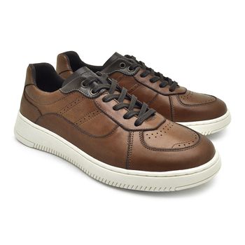 Sapatenis Casual Apolo em Couro Masculino - Brown - 08005-2632 - Calçados Laroche