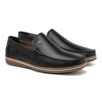 Mocassim Masculino Laroche Arpoador em Couro - Preto E L - Calçados Laroche