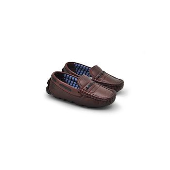 Mocassim Bali Babie de Couro - Vinho/Preto - 03982-2266 - Calçados Laroche